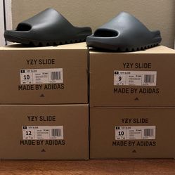 Adidas Yeezy Slides Dark Onyx & Slate Marine