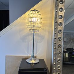 Tall crystal lamp