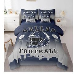 Queen Size Dallas - Erosebridal American Football Bed in A Bag Football City Queen 7 Pcs Bedding Set