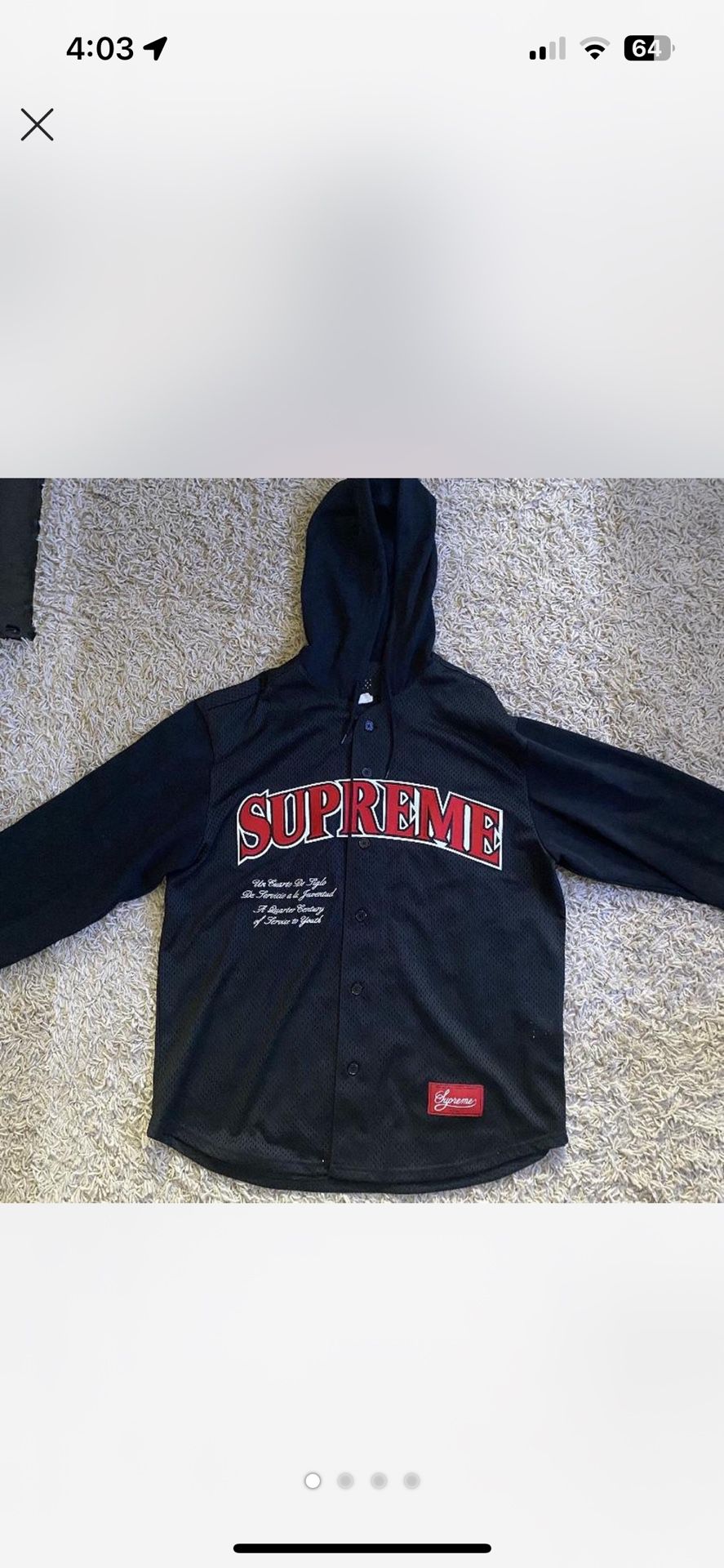Supreme Button Up Hoodie
