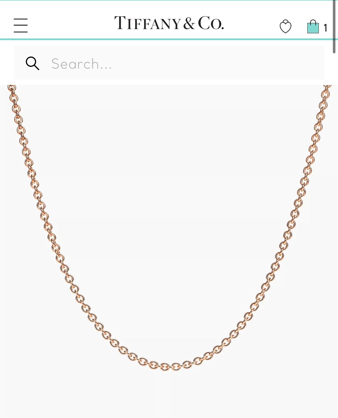 Tiffany & Co 18” Rose Gold Chain Necklace 