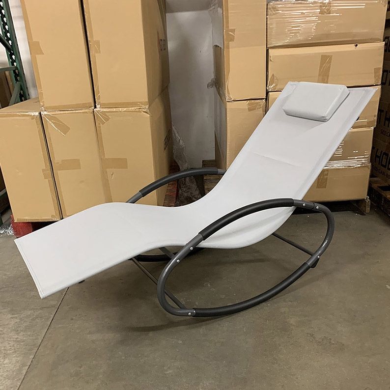 (New in box) $45 Outdoor Zero Gravity Rocking Chair for Patio Pool Garden All-Weather with Pillow