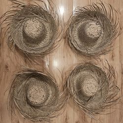 SET OF 4 STRAW HATS 