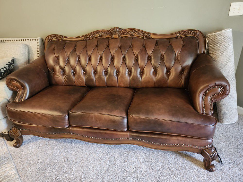 Leather Loveseat And Sofa Set Tuffed 