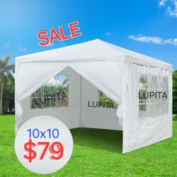 10x10 White Gazebo Wedding Party Tent Canopy With Windows & Sidewalls - (FOR SALE) Carpa g3