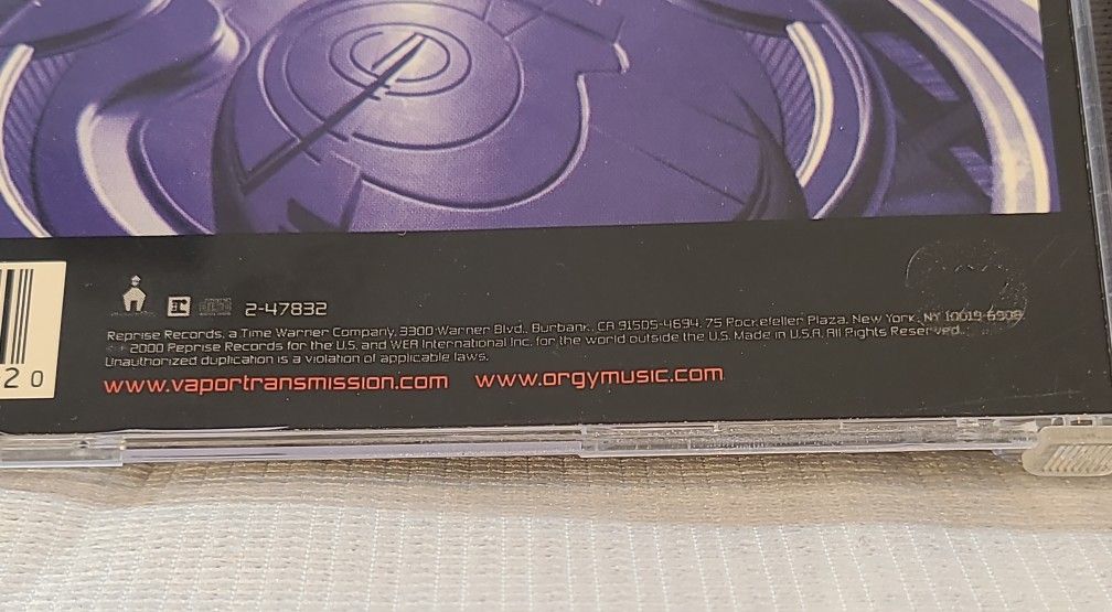 Vapor Transmission Album by ORGY Industrial Rock CD Reprise
