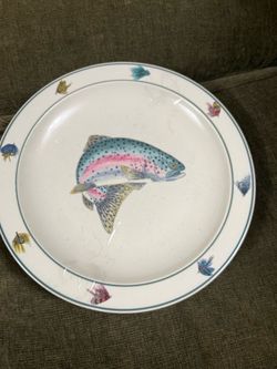 Folk Craft Stoneware (Rainbow Trout)