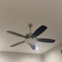 Brushed Nickel 5-Blade Ceiling Fan w/Light