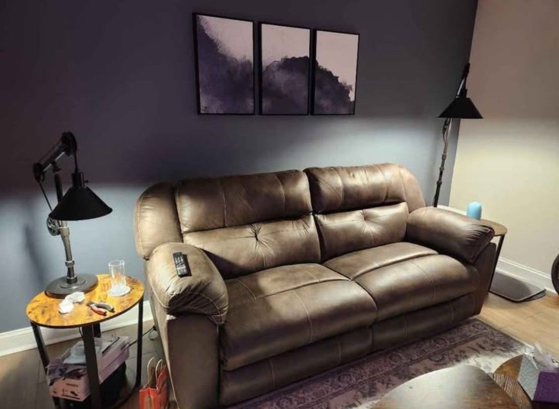Electric Reclining Sofa With Power Headrest
