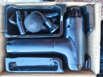 Black Percussion Massage Gun with Attachments