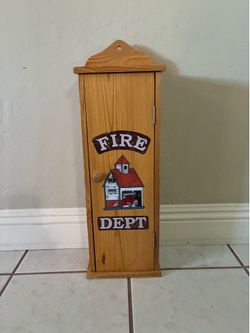 Vintage FIRE DEPT. Fire Extinguisher Box Case w/ Door. Approx. 20x7x5. Pre Owned
