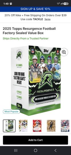 2025 Topps Resurgence Football Factory Sealed Value Box
