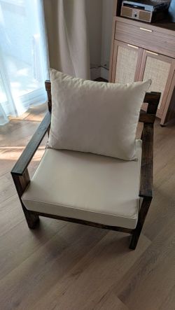 Handmade Outdoor/Indoor Chair with Cream Cushions