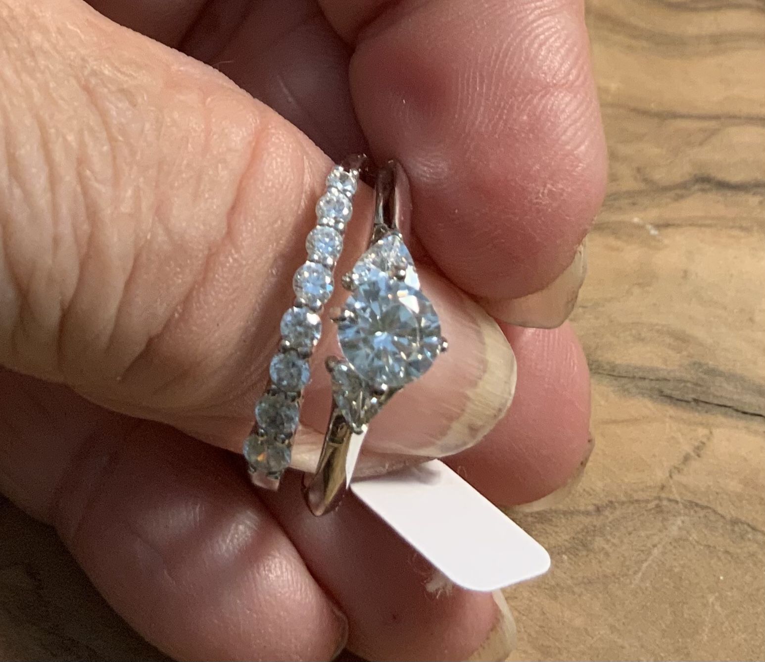 Sterling Wedding Band Set Sz10.5