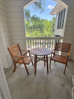 Teak wood 3 piece patio set $30