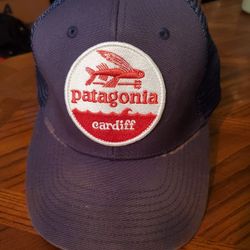Rare Patagonia Cardiff hat distressed mesh snap back navy blue