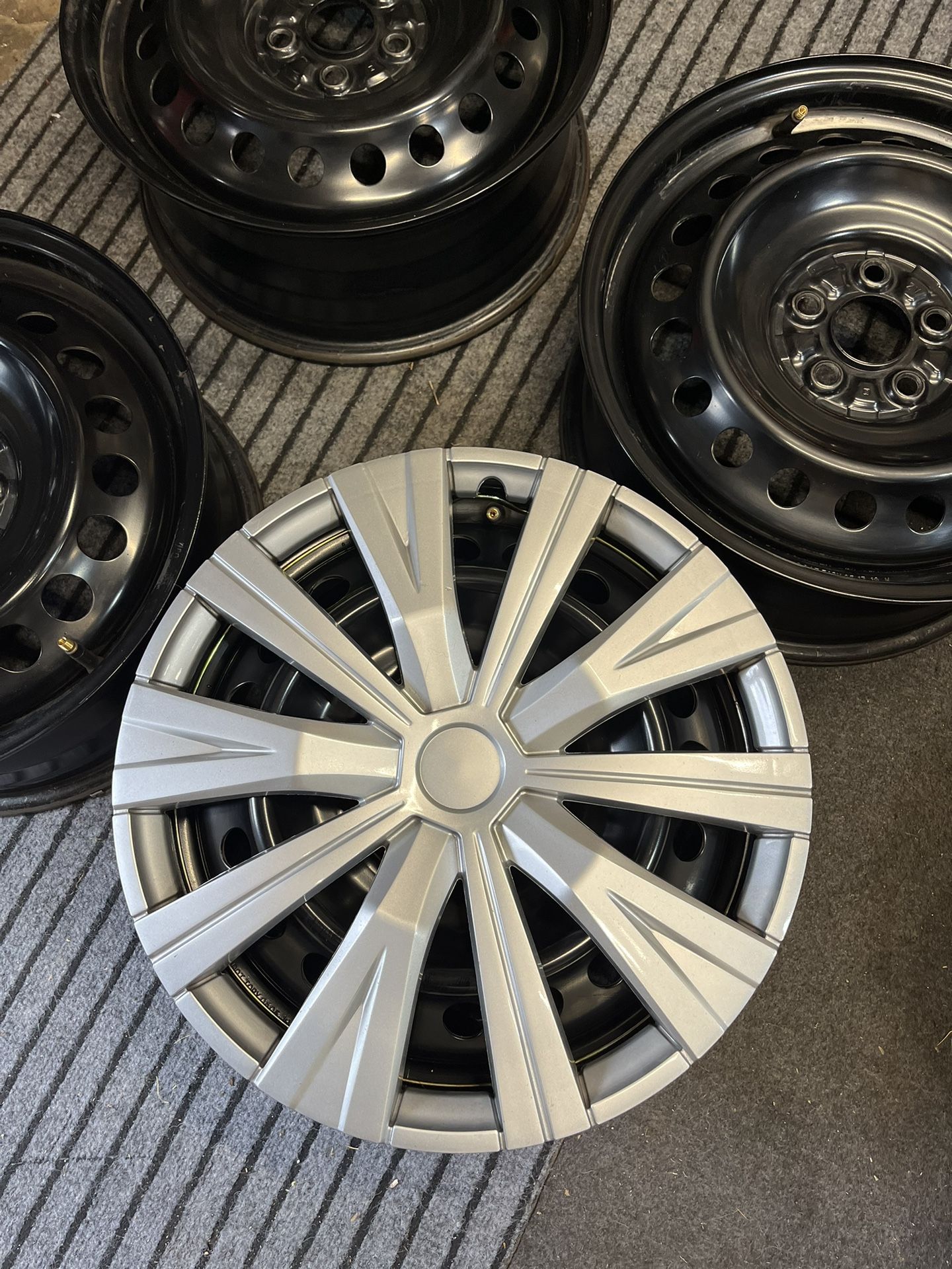 5 Lug Steel Wheels 16” with Hubcaps 5x100