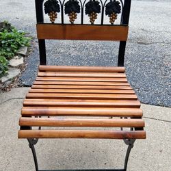 Garden Chair Cast Iron And Wood Slates Decorative 