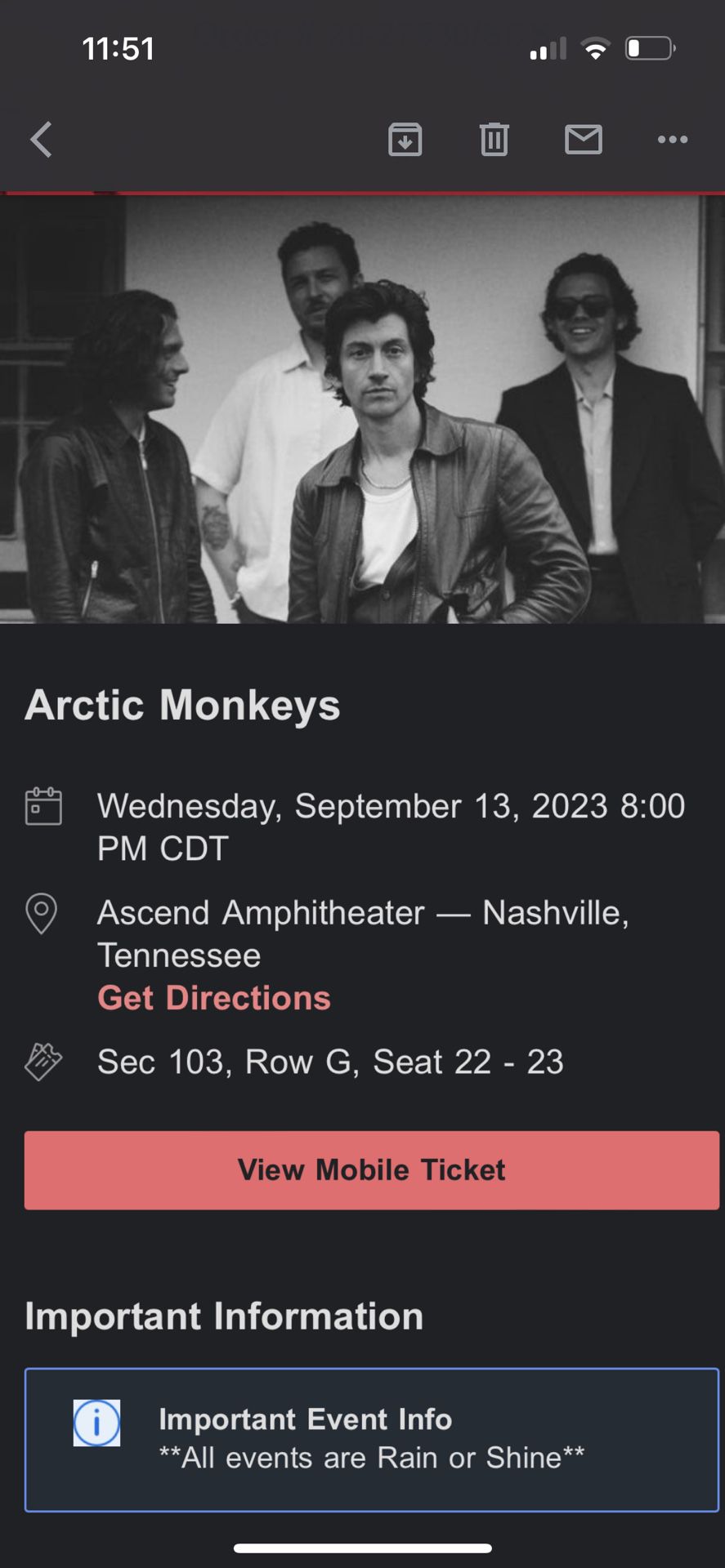 Arctic Monkey Tickets