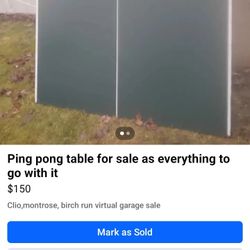 Ping Pong Table For Sale Have Everything With It