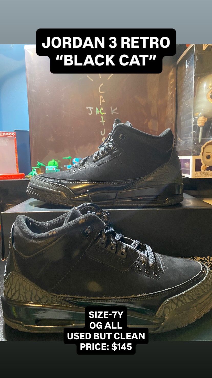 JORDAN 3 BLACK CAT
