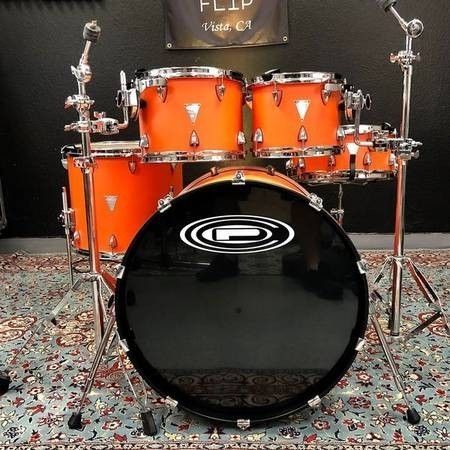 5 PIECE ORANGE COUNTY DRUMS AND PERCUSSION DRUM SET - $750