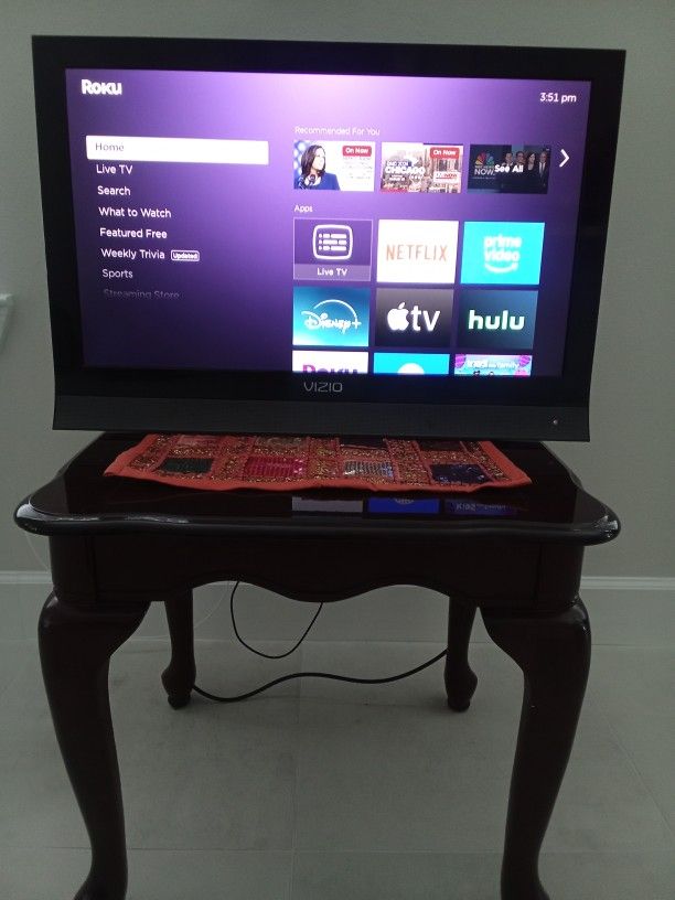 Table, TV And HDMI Cable