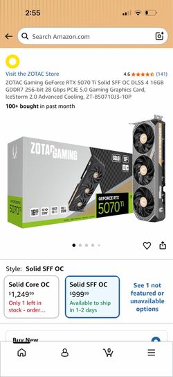 ZOTAC Gaming GeForce RTX 5070 Ti Solid 16GB