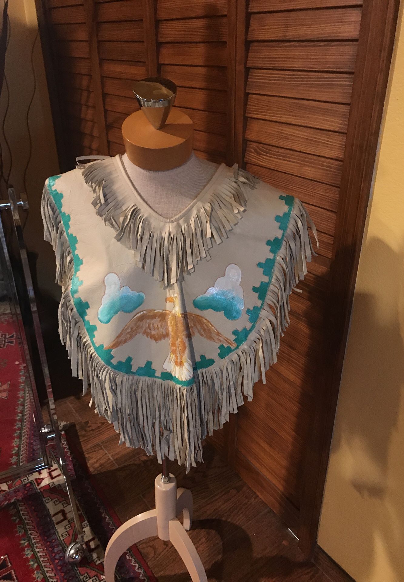 Leather poncho