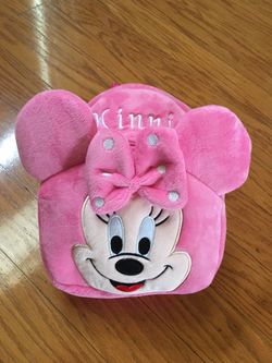 New Baby Toddler Pink Minnie Plush Backpack