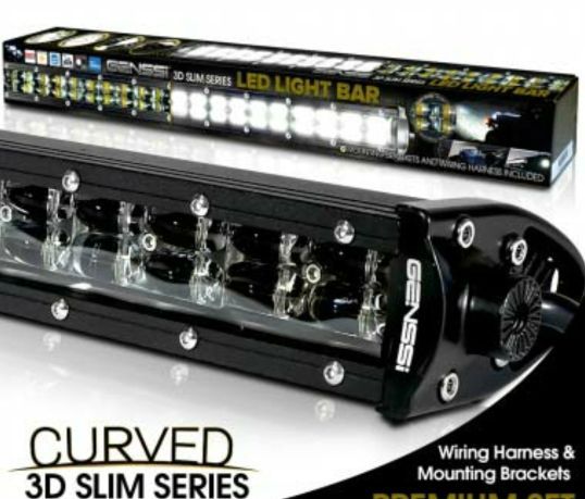 GENSSI 3D SLIM LOW PROFILE LED LIGHT BAR W/BRACKET KIT