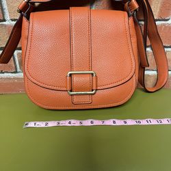 Michael Kors Maxine Lg Pebbled Leather Saddle Bag Orange - New w/tag