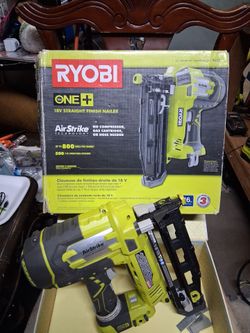 A Yellowish/Greenish RYOBI 18VStraight Finish Nailer