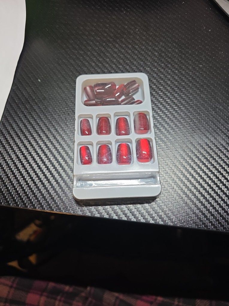 New Red Press-on Nails 30 Pcs Short