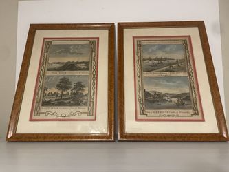Vintage English Harbor framed pictures 20” x 15”