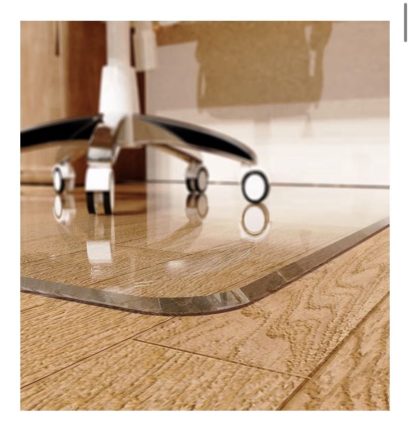 Beveled Edge Office Chair Mat for Carpet or Hardwood Floor Crystal Clear 36" x 48" for a Smooth Glide and Easy Roll On/Off, Heavy Duty and Non-Slip Fl