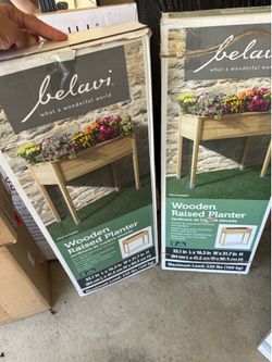 Wooden raised planters