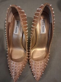 Steve Madden Studded Rhinestone Pointed-Toe Heels