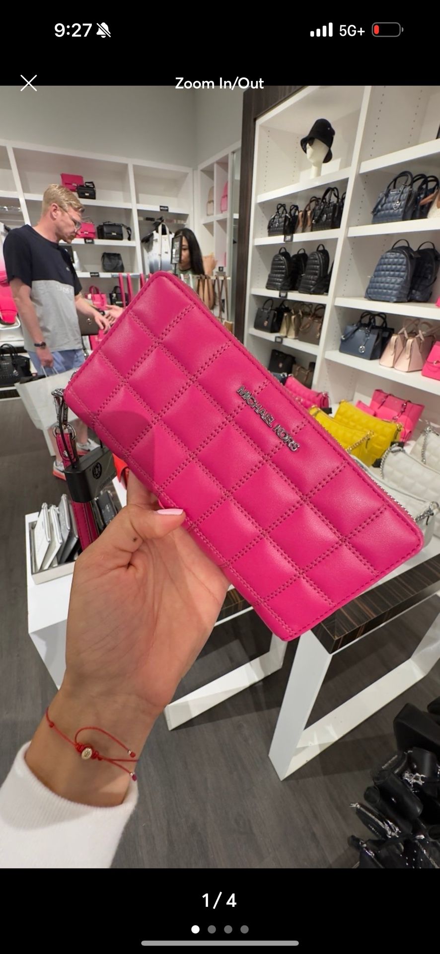 Michael Kors jet set travel continental wristlet wallet Dragonfruit