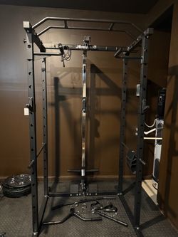 Gym Power Rack with Cable Pulley System