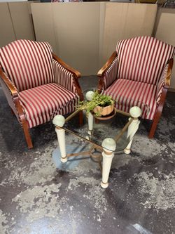 Two Armchairs With Table