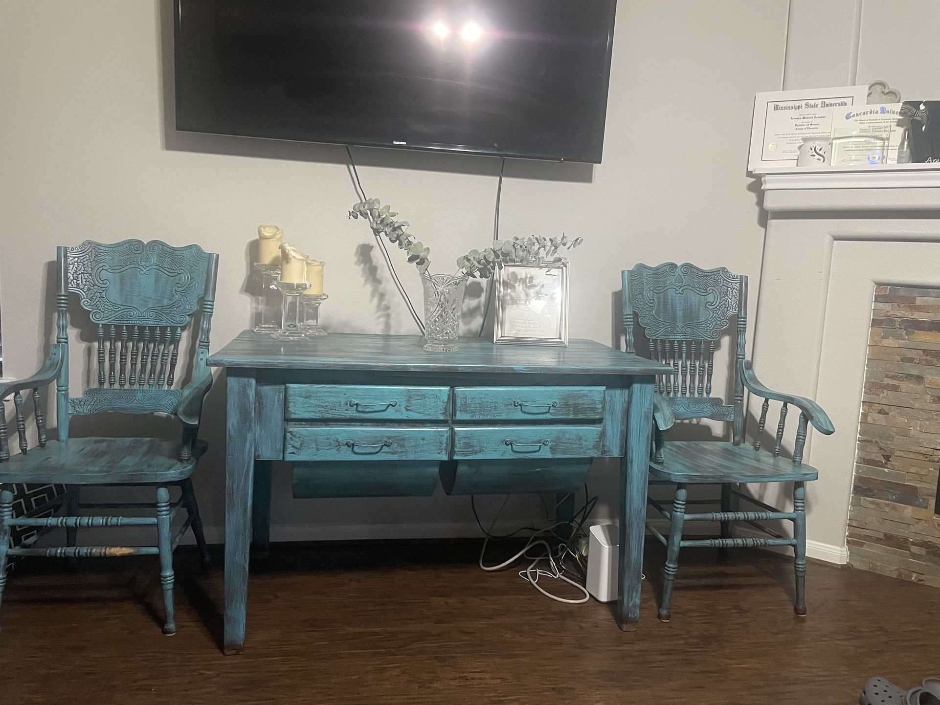 Refurbished Antique Table and Chairs 