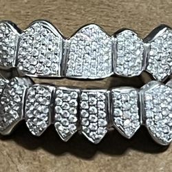 Diamond Studded Gold Teeth Grill