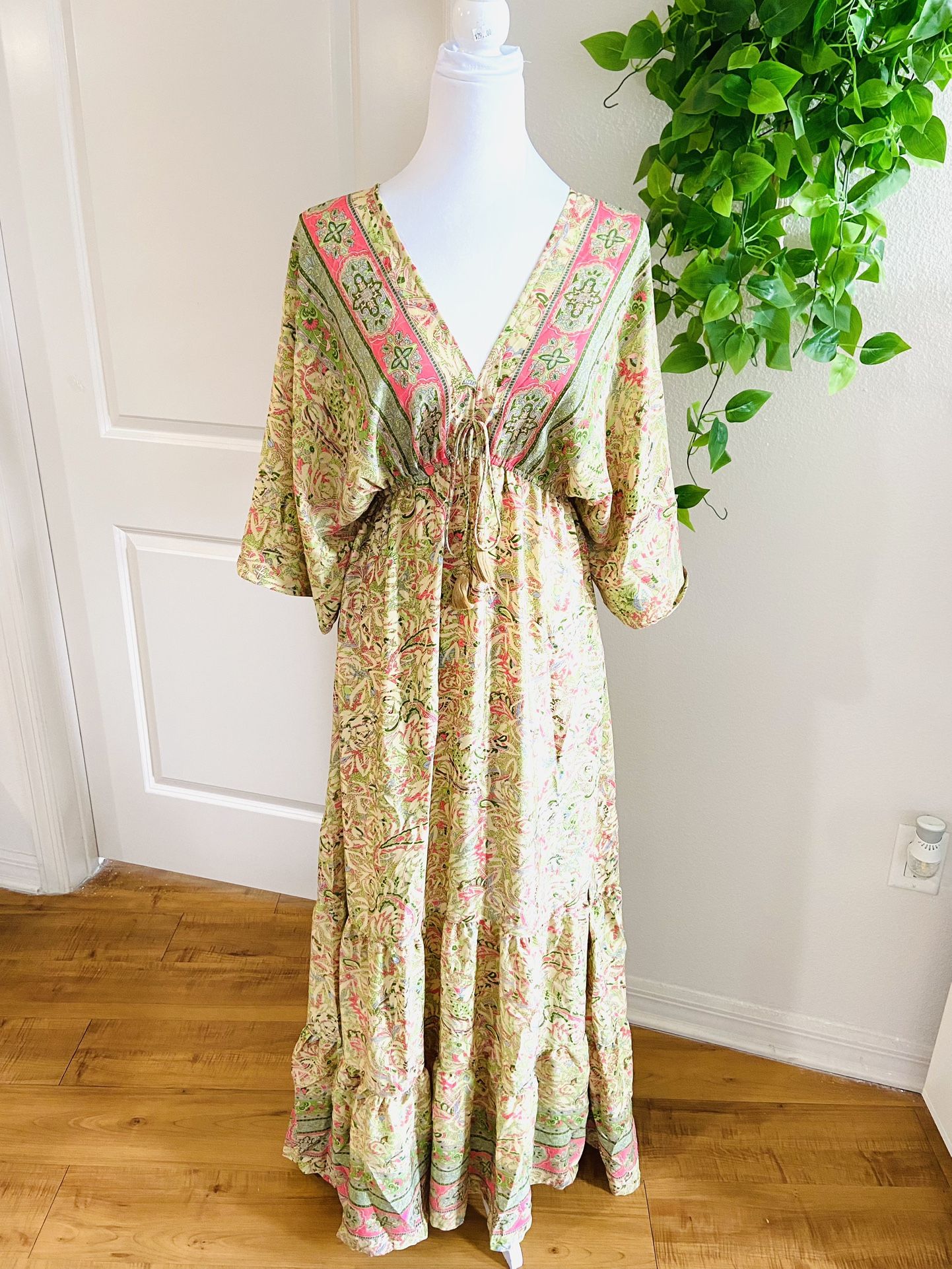 Women Dress One Size Long Yellow