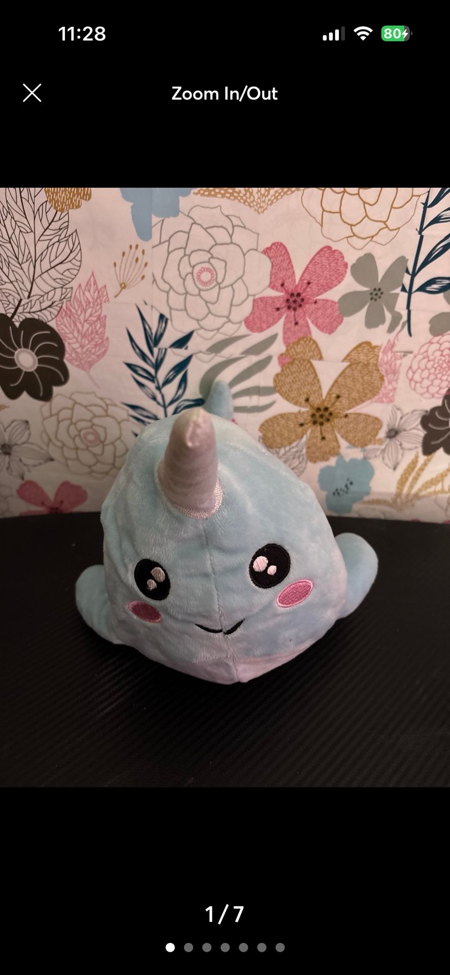 Blue starry narwhal plush