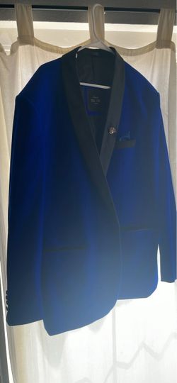 Royal blue velvet blazer