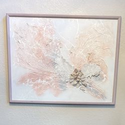 Textured Abstract Floral Wall Art – 50” x 42”