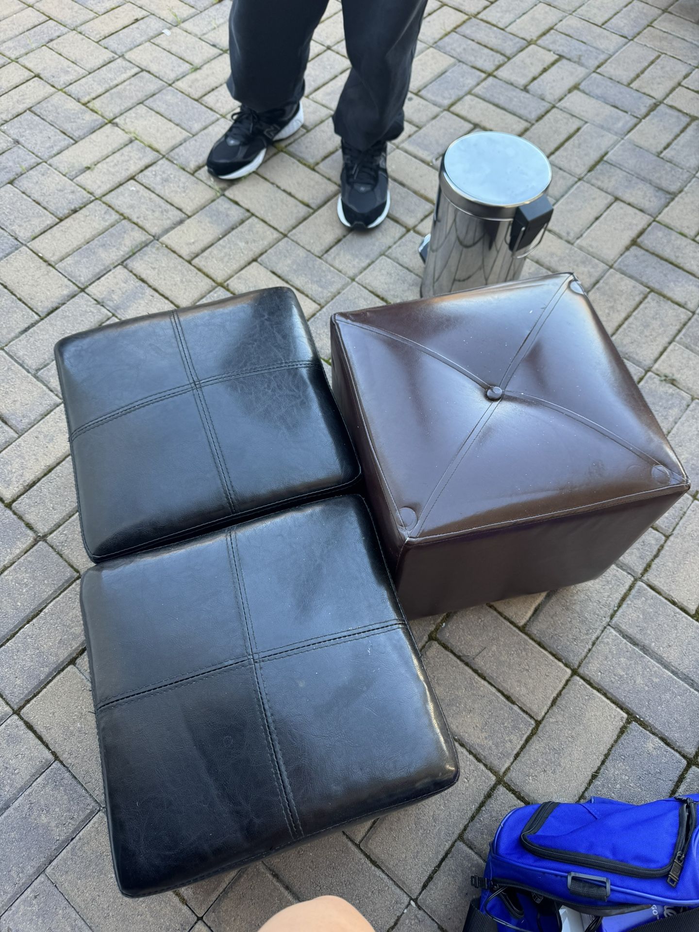Leather Ottoman