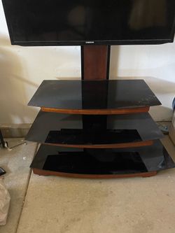 Samsung Flat Screen TV with Glass TV Stand.