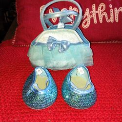 Build a Bear BAB Rainbow Sparkle Roller Skates Blue Sequin Shoes